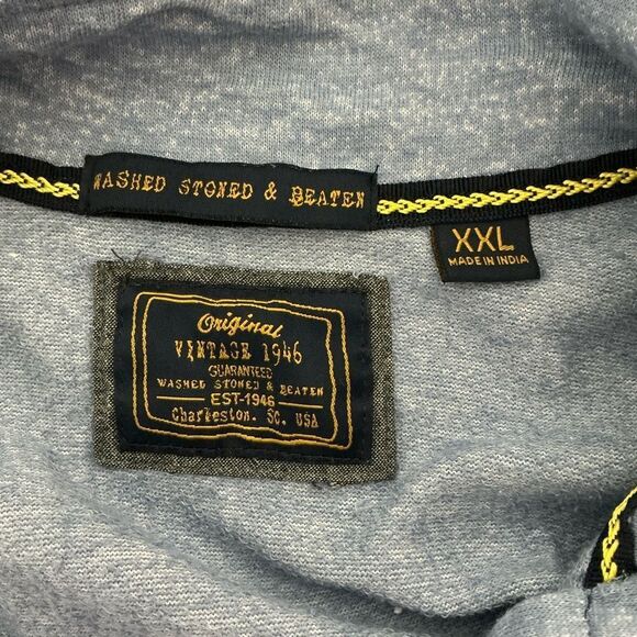 Vintage 1946  Sweater 1/4 Zip Cotton Blend Blue size XXL - Picture 4 of 7